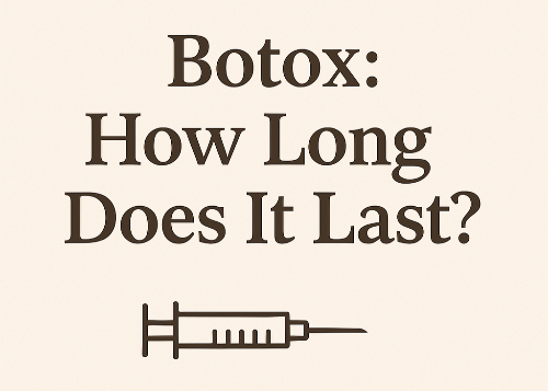 Botox blog cover image with title 'How Long Does It Last?' and syringe illustration on beige background